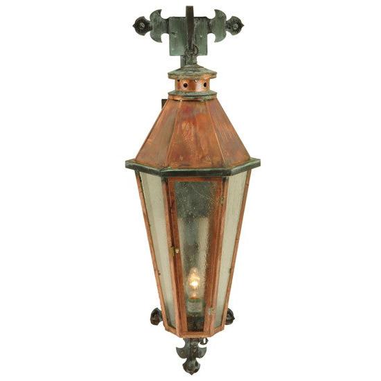 2nd Ave Lighting Millesime 14" Wide Lantern Wall Sconce in Raw Copper And Verdigris Finish