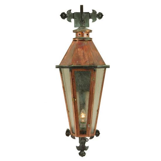 2nd Ave Lighting Millesime 14" Wide Lantern Wall Sconce in Raw Copper And Verdigris Finish