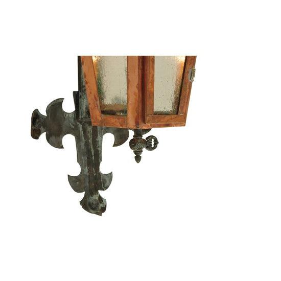 2nd Ave Lighting Millesime 14" Wide Lantern Wall Sconce in Raw Copper And Verdigris Finish