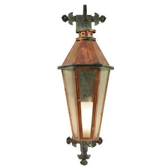 2nd Ave Lighting Millesime 14" Wide Lantern Wall Sconce in Raw Copper And Verdigris Finish