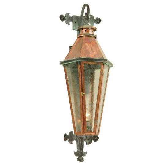 2nd Ave Lighting Millesime 14" Wide Lantern Wall Sconce in Raw Copper And Verdigris Finish