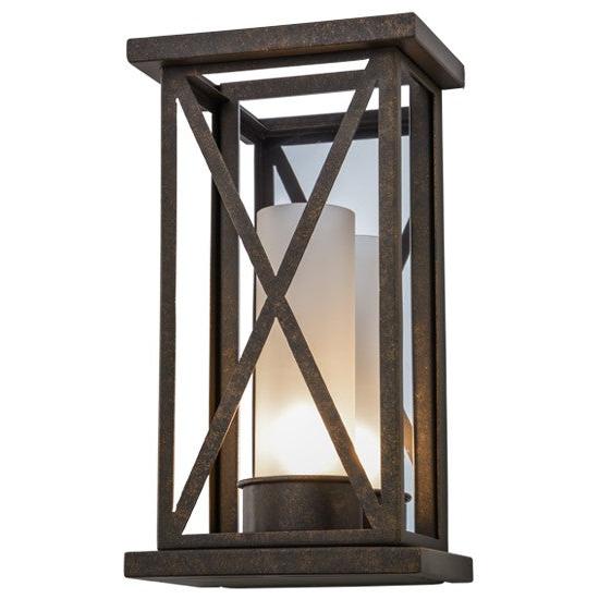 2nd Ave Lighting Mirror Cross 8.5" Wall Sconce in Gilded Tobacco Finish