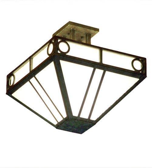 2nd Ave Lighting Mission Chic 18" Wide Semi-Flushmount in Gilded Tobacco Finish