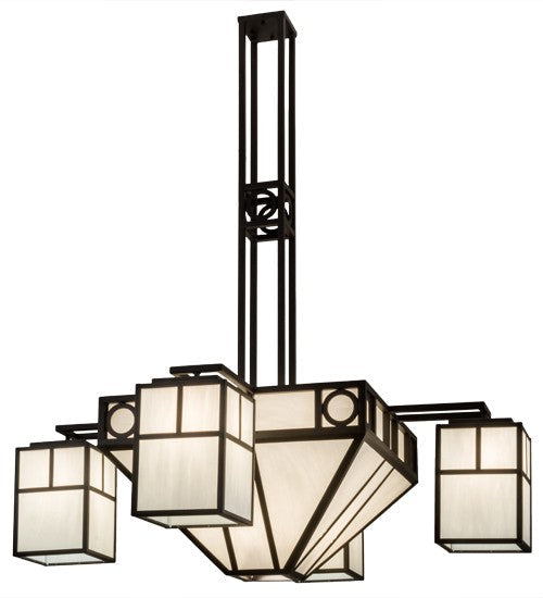 2nd Ave Lighting Mission Chic 60" Wide 4 LT Chandelier in Oil Rubbed Bronze Finish