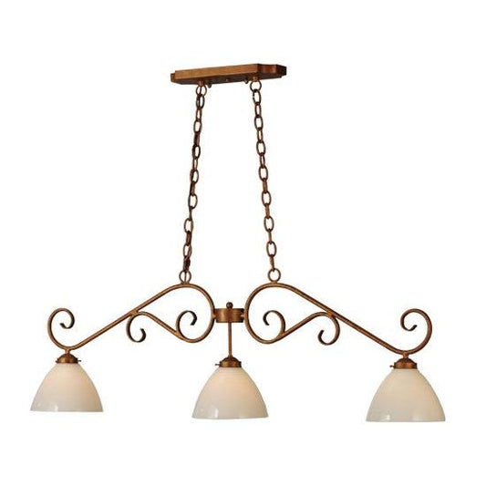 2nd Ave Lighting Mona 48.5 Long 3 LT Pendant in Autumn Leaf Finish