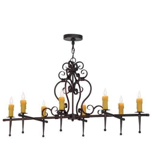 2nd Ave Lighting Monica 48" Long 8 LT Oblong Chandelier in Mahogany Bronze