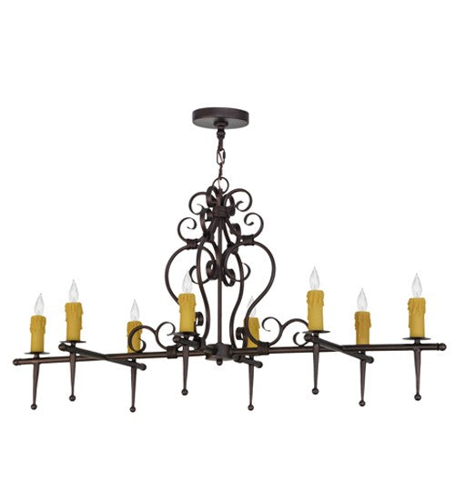 2nd Ave Lighting Monica 48" Long 8 LT Oblong Chandelier in Mahogany Bronze