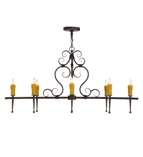 2nd Ave Lighting Monica 48" Long 8 LT Oblong Chandelier in Mahogany Bronze