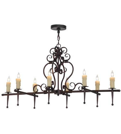 2nd Ave Lighting Monica 48" Long 8 LT Oblong Chandelier in Mahogany Bronze