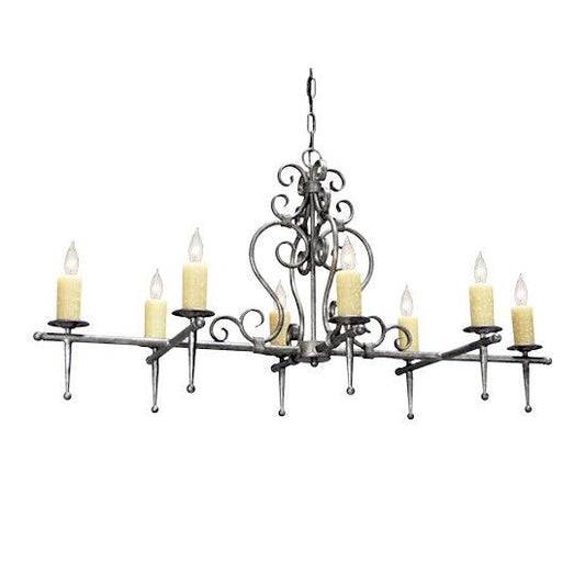 2nd Ave Lighting Monica 48" Long 8 Light oblong Chandelier in Smoke Finish