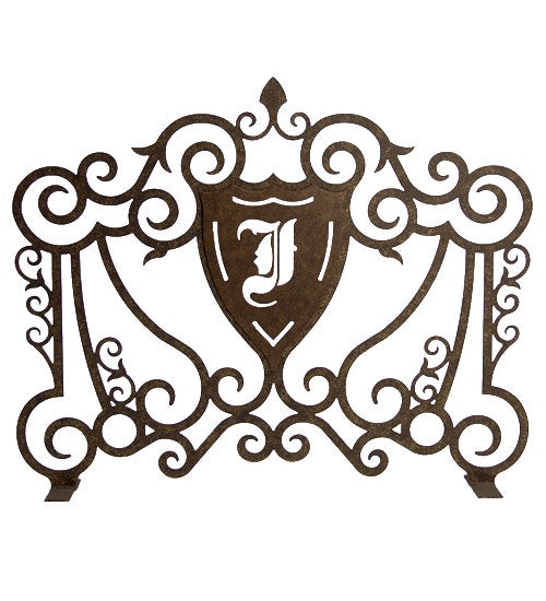 2nd Ave Lighting Monogram 42" Wide Fireplace Screen in Chestnut Finish