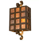2nd Ave Lighting Monte Cristo 10" Amber Mica With Clear Seeded Glass Lens Rustic Iron Wall Sconce