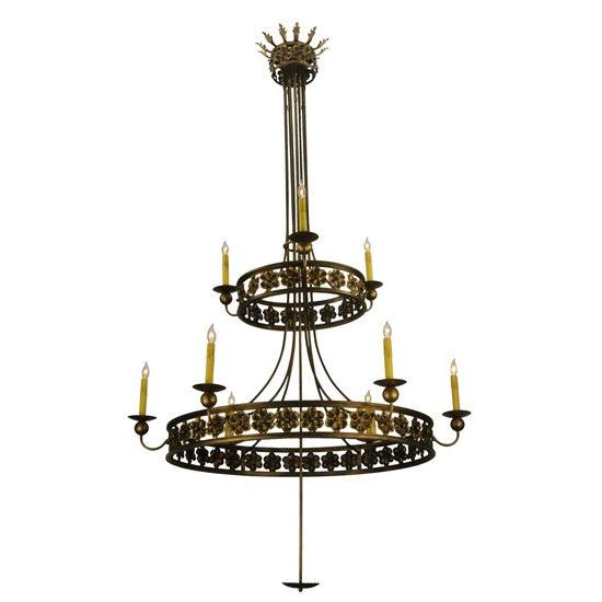 2nd Ave Lighting Montgomery 48" 2 Tier Chandelier in Dark Smoke Finish