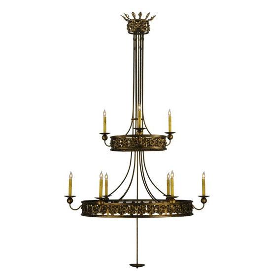 2nd Ave Lighting Montgomery 48" 2 Tier Chandelier in Dark Smoke Finish