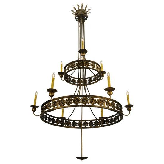 2nd Ave Lighting Montgomery 48" 2 Tier Chandelier in Dark Smoke Finish