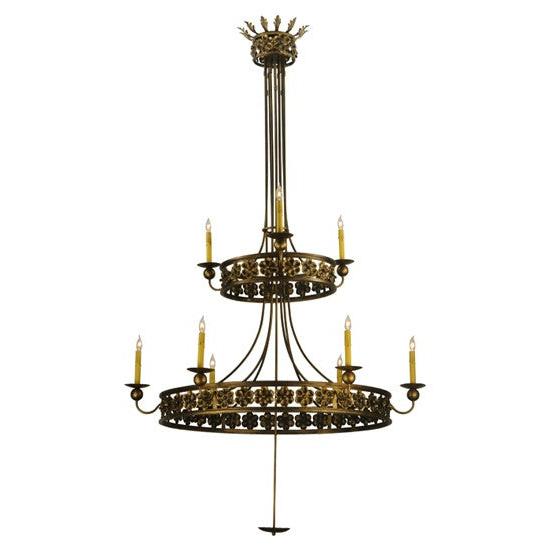 2nd Ave Lighting Montgomery 48" 2 Tier Chandelier in Dark Smoke Finish