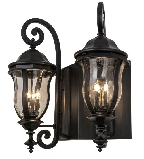 2nd Ave Lighting Monticello 33" Wide 2 Light Wall Sconce in Satin Black