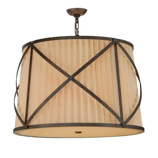 2nd Ave Lighting Muirfield 31" Wide Pleated Fabric Pendant With Classic Rust Finish