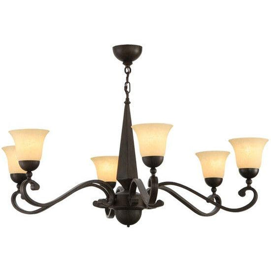 2nd Ave Lighting Muirfield 44" Wide 6 LT Chandelier in Classic Rust Finish