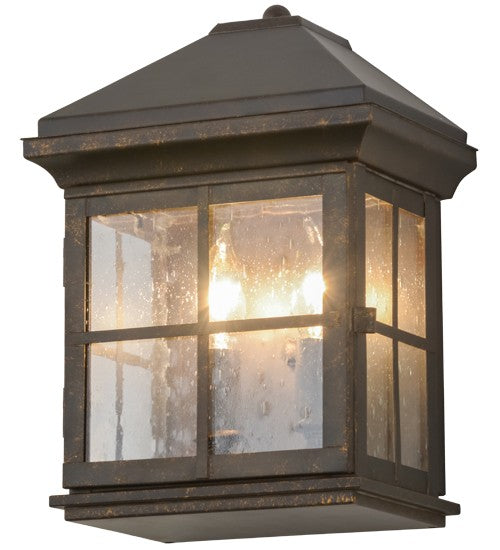 2nd Ave Lighting Myles 8" Lantern Wall Sconce in Gilded Tobacco Finish