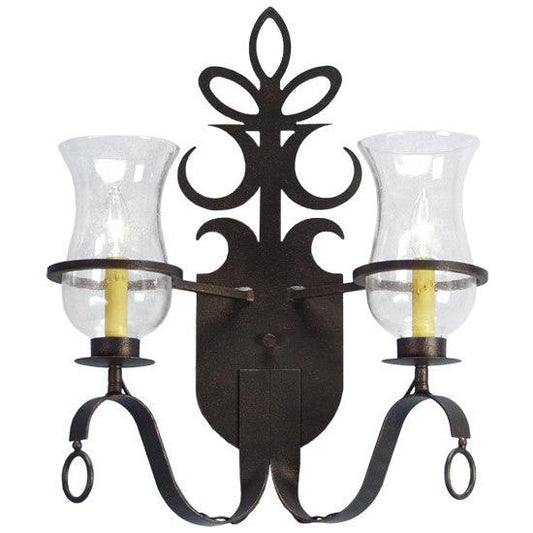 2nd Ave Lighting Narcissus 12" Wide 2 Light Wall Sconce in Antique Iron Gate Finish