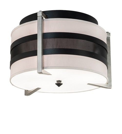 2nd Ave Lighting Nathan 24" Flushmount in Textured Black and Nickel Powder Coat Finish