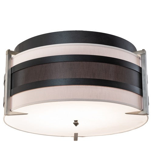 2nd Ave Lighting Nathan 36" Wide Flushmount in Textured Black and Nickel Powder Coat Finish