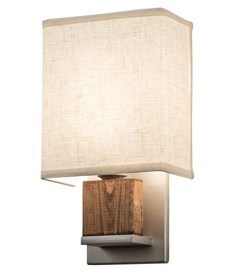 2nd Ave Lighting Navesink 8" Wide Wall Sconce in Nickel and Walnut Wood Finish