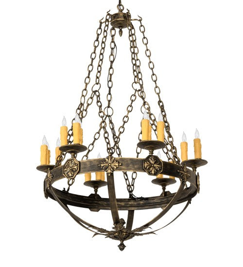2nd Ave Lighting Neapolis 32" Wide 18 Light Chandelier in Florentine Gold Finish