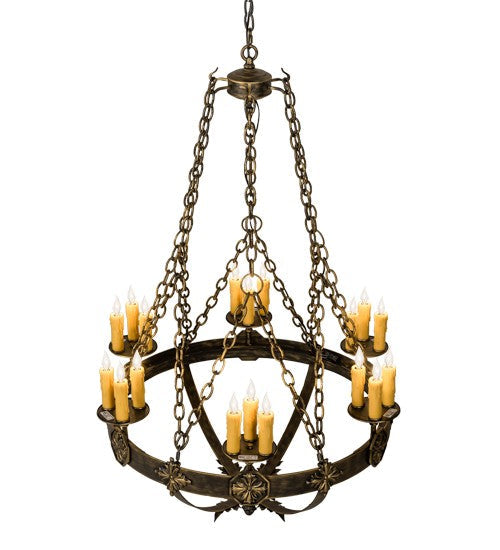 2nd Ave Lighting Neapolis 32" Wide 18 Light Chandelier in Florentine Gold Finish