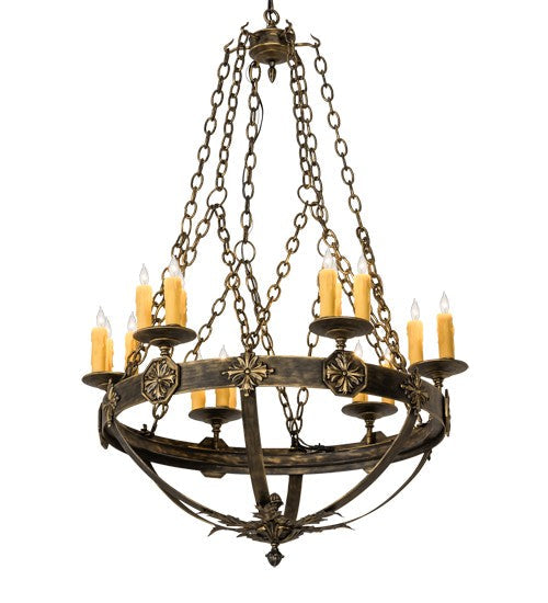 2nd Ave Lighting Neapolis 32" Wide 18 Light Chandelier in Florentine Gold Finish