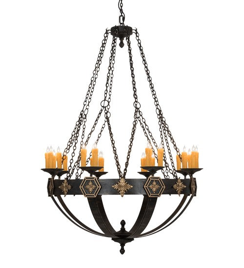 2nd Ave Lighting Neapolis 60" Wide 24 Light Chandelier in Flemish Finish With Highlights