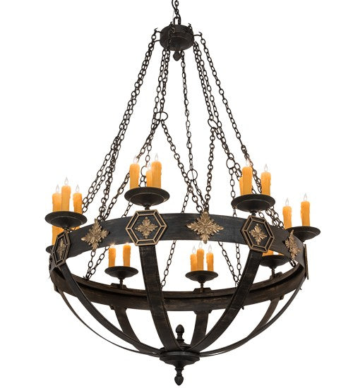 2nd Ave Lighting Neapolis 60" Wide 24 Light Chandelier in Flemish Finish With Highlights