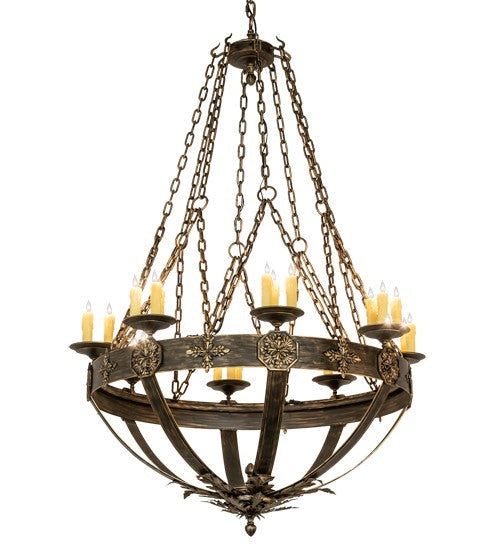 2nd Ave Lighting Neapolis 60" Wide 24 Light Chandelier in Florentine Gold Finish