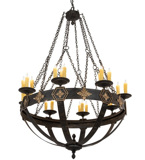 2nd Ave Lighting Neapolis 60" Wide 24 Light Chandelier in Textured Black Finish