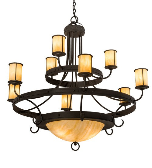 2nd Ave Lighting Nehring 52" Wide 9 LT Chandelier in Wrought Iron Finish