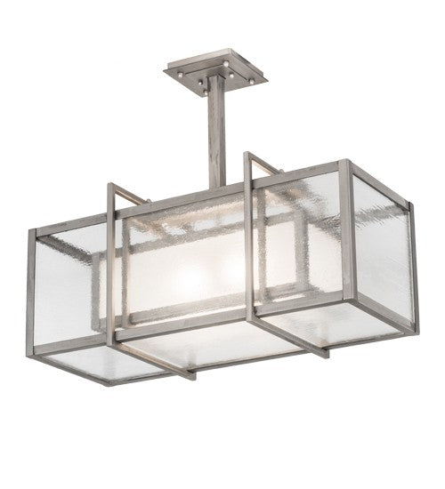 2nd Ave Lighting Nelson 27" Oblong Pendant in Matte Clear Finish