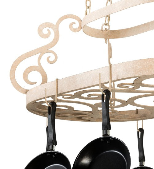 2nd Ave Lighting Neo 38" Long Pot Rack in Tuscan Ivory Finish