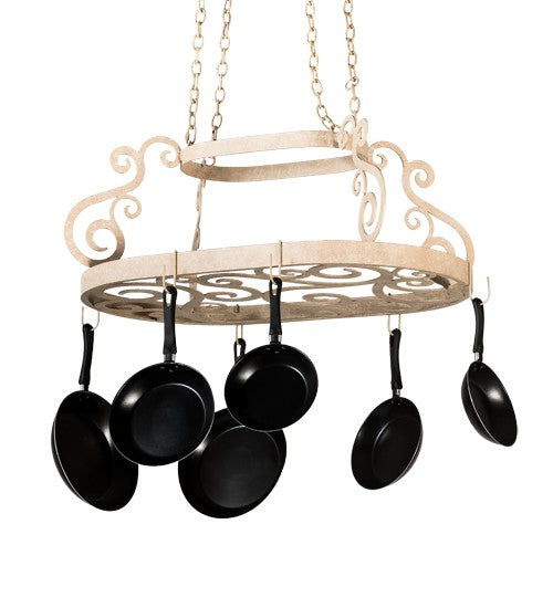 2nd Ave Lighting Neo 38" Long Pot Rack in Tuscan Ivory Finish