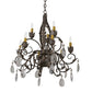 2nd Ave Lighting New Country French 26" 9-Light E12 Base Cream Textrene Shade French Bronze Chandelier