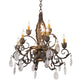 2nd Ave Lighting New Country French 26" 9-Light E12 Base Cream Textrene Shade French Bronze Chandelier
