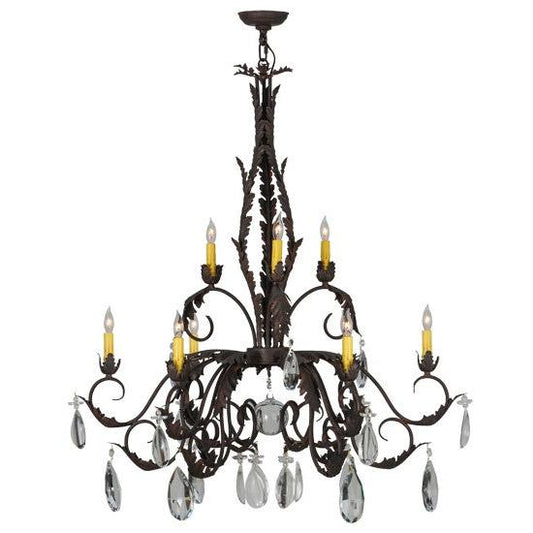 2nd Ave Lighting New Country French 38.5" Wide 9 Light Chandelier in Cajun Spice Finish
