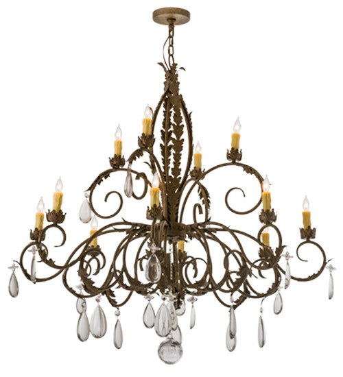 2nd Ave Lighting New Country French 50" Wide 12 Light Chandelier in Pompeii Gold
