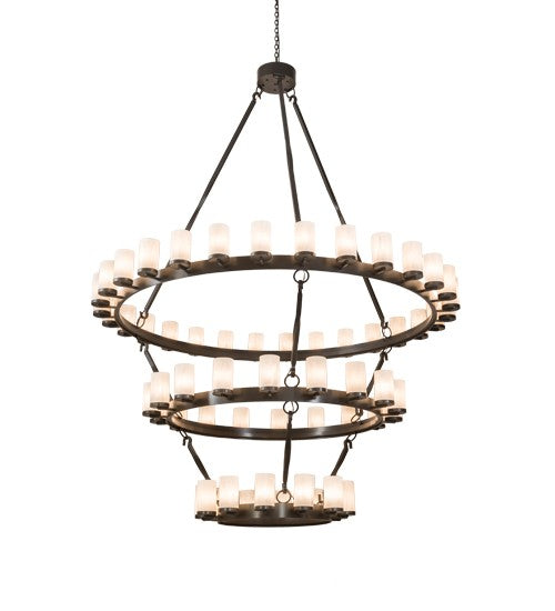 2nd Ave Lighting Noziroh Ring 84" Wide Three Tier 60 LT Chandelier in Timeless Bronze Finish