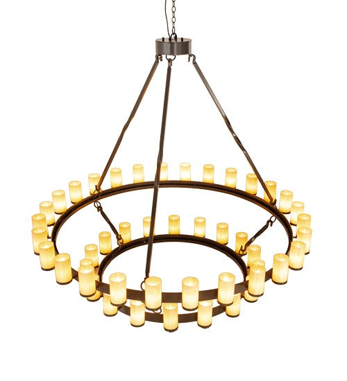 2nd Ave Lighting Noziroh Ring 84" Wide Two Tier 46 Light Chandelier in Timeless Bronze