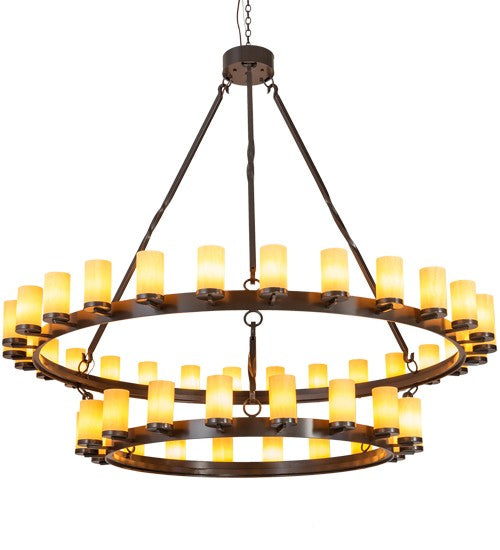 2nd Ave Lighting Noziroh Ring 84" Wide Two Tier 46 Light Chandelier in Timeless Bronze