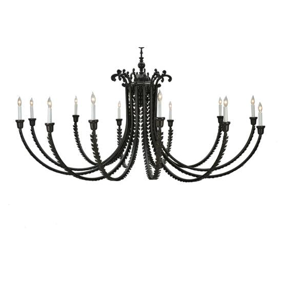 2nd Ave Lighting Oak Bough 80" W 12-Light Timeless Bronze Chandelier