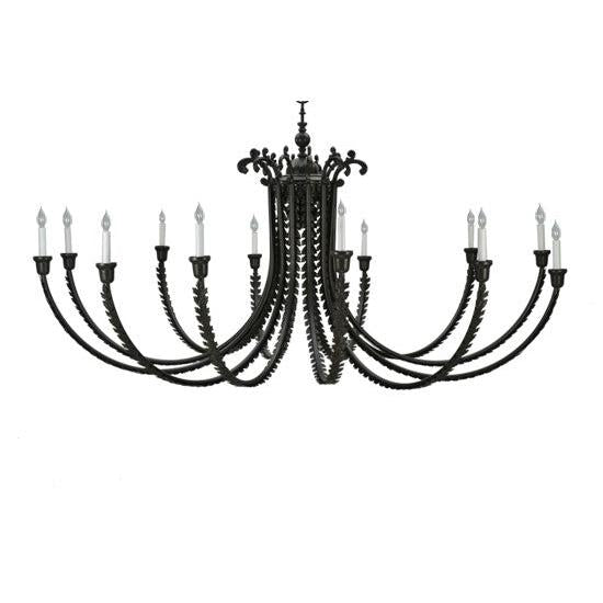 2nd Ave Lighting Oak Bough 80" W 12-Light Timeless Bronze Chandelier