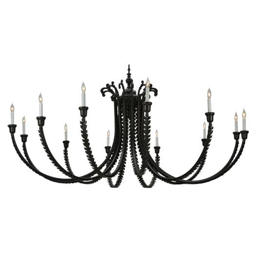 2nd Ave Lighting Oak Bough 80" W 12-Light Timeless Bronze Chandelier
