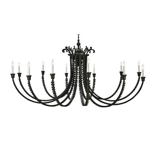 2nd Ave Lighting Oak Bough 80" W 12-Light Timeless Bronze Chandelier